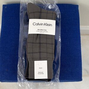 Calvin Klein Men's Gray and Black Crew Socks